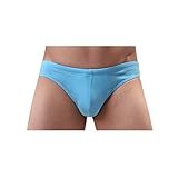 Celucke Badehose Herren Enge Slips Männer Sommer Bademode Schwimmshorts Kurze Schwimmhose Schnelltrocknend Fest Sitzend Chlorresistent UV-Schutz (Blau, XL)