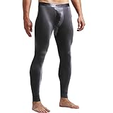 Seringlings Herren Lange Unterwäsche Thermounterwäsche Hosen Thermohose Lange Unterhose Unterhose Unterwäsche mit separatem Beutel Yogahose F