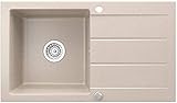 Bergström Spüle Küchenspüle Einbauspüle Spülbecken Granit Beige 440x760mm + Siphon + Drehex