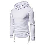 XDJSD Herren Pullover Hoodie Reine Farbe Sweatshirt Lässige Kapuzenpullover Jugend Reine Farbe Kordelzug Saum Pullover Kapuzenjack