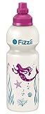 Fizzii Kinder- und Freizeittrinkflasche 600 ml (auslaufsicher bei Kohlensäure, schadstofffrei, spülmaschinenfest, Motiv: Meerjungfrau)