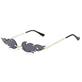 Zonster Feuer Flamme Gläser Mode Feuer Shaped Sonnenbrillen für Frauen Männer Randlos Wave-Gläser Eyewear Grenzen Gläser für Partyoutdoor Ak