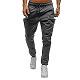 MRURIC Jogginghose Herren Hose Jogger Chino Cargo Hosen Stretch Sporthose Herren Hose mit Taschen Slim Fit Freizeithose Laufen Fitness Streetw