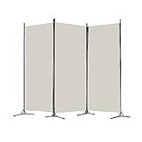 Mingone Sichtschutz Faltbildschirm Raumteiler Trennwand aus Stahl und Polyester für Innen- und Außenbereich (260 * 176cm, Weiß)