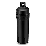SHD Outdoor EDC Pillenflaschen-Box, Aluminiumlegierung, Einzelkammer, Survival-Behälter, Kapsel, tragbar, wasserdicht, für Wandern, Camping, Schw