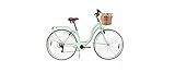 BDW 28 Zoll Damen Mädchen City Trekking Fahrrad Rad Bike Damenrad Cityfahrrad Damenfahrrad Cityrad Trekkingfahrrad Trekkingrad 6 Shimano Gang, Korb KOSTELNOS (Grün)