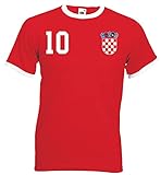 Youth Designz Herren T-Shirt Trikot Kroatien mit Wunschname + Nummer - Rot S