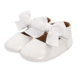 Baby Mädchen Prinzessin Bowknot Schuhe Kleinkind Anti-Rutsch Party Ballerinas Schuhe Babyschuhe 0-18 Monate (0-6 Monate, Weiß)