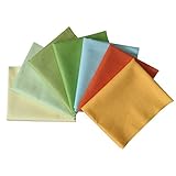 Qililandiy 7 Stück Baumwollstoff 100% Baumwolle Nähstoffe Patchwork DIY Stoffpaket Zugeschnittene Stoff Quadrate zum Nähen Handwerk Deko 46x56cm Reine Farben (Grün Frühling)