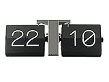 Karlsson Flip Uhr No Case Schwarz, Standfuß Verchrohmt, Metall, Black, 8.5 x 36 x 14
