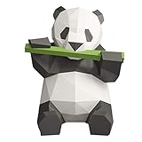 NUOBESTY 3D Papier Tiere Nimal Papercraft Building Kit Panda Isst Bambus Origami Papier Modell Ornament Diy Spielzeug für Kinder Kleinkinder (Karte Papier)