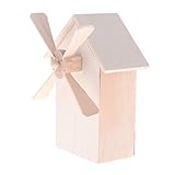 freneci Unlackierte Holzhandwerk Windmühle Sparbüchse Sparschweine Zum Basteln Dek