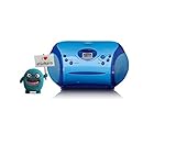 Lenco SCD-24 Kids - CD-Player für Kinder - CD-Radio - mit Aufklebern - Boombox - UKW Radiotuner - Titel Speicher - 2 x 1,5 W RMS-Leistung - Netz- und Batteriebetrieb - B