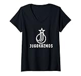 Damen Jugokozmos Sputnik Jugoslavija Balkan SFRJ Jugoslawien T-Shirt mit V