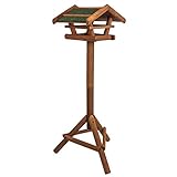 Vogelhaus aus Holz inkl. Ständer ca. 42x23x30cm | Vogelhäuschen für Vogelfutter - Futterhaus Vogelfutterstation - Schutz gegen Schnee & Regen | Futterstation, Futterstelle, Vog