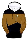 MITEHUAH Damen Männer 3D Hoodie Mode Lässige Kleidung Uniform Gelb Blaue Frauen Nähte (Color : Captain Kirk Uniform-3, Size : M)