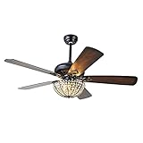 Deckenventilator Mit Beleuchtung,3 Geschwindkigkeitsstufen,ø68inch,Fan Deckenleuchte,Mit Fernbedienung,Inkl.4 HolzflüGel,Mit Fernbedienung,Wohnzimmer,Schlafzimmer, Esszimmer,Black,68