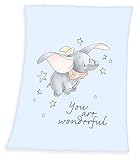 Disney Dumbo Flanell Flauschdecke Babydecke Kuscheldecke 75x100