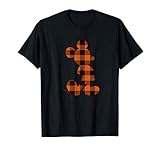Disney Mickey Mouse Orange Plaid Silhouette Fill T-S