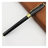 SHOJ Gelschreiber, schwarzer Lack mit goldfarbenem Rand, nachfüllbar, Premium-Geschenkbox zum Schreiben, Journaling, N