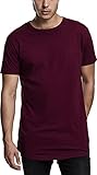 Urban Classics Herren Shaped Long Tee T-Shirt, Rot (Port 1157), L