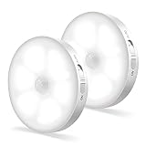 YEEYIN LED Nachtlicht mit Bewegungsmelder, 2 Pack Smart USB Wiederaufladbar LED Sensor Licht Schrankleuchten für Treppe, Schrank, Schlafzimmer, Küche, Kinderzimmer, Flur, Badezimmer (Kaltes Weiß)