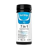 Hergswre Tropical Aquarium 7 in 1 Teststreifen-Kit zum Testen des pH-Werts von Nitrit Nitrat Chlor und Brom Kh Gh No2 No3 - Schwarz 17x5