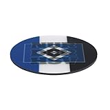 Hamburger SV Untersetzer 3D - 10,5 x 10,5 cm | Antirutsch-Rückseite für sicheren Stand auf Tischen | Motiv wechselt je nach Blickrichtung | 5 Untersetzer [blau/weiß/schwarz mit Logo]