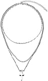 Trendy Gold Farbe Schicht Halskette Choker Kette Boho Einfache Kreuz Anhänger Halskette Für Frauen Schmuck Freundliches Geschenk