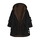 NONGFUSHANQUAN Plüschmantel Damen Teddymantel mit Kapuze Teen Mädchen Weich Fleecejacke Warme Plüsch Kapuzenmantel Kunstpelzjacke Wintermantel Full Zip Hoodie Jacke Mantel Winterjack