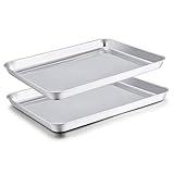 TEAMFAR Backblech 2er-Set, Rechteckigies Backform Kuchenblech aus Edelstahl zum Backen Kochen Servieren, 40x30x2,5cm, ungiftig und Gesund, Hochglanzpoliert, leicht zu reinigen und spü