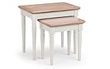 Julian Bowen Nest of Tables, Grey & Limed Oak Provence-Beistelltisch-Set, Grau/Eichenholz, Grau & Eiche gekalkt, 56 x 38