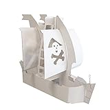 Piratenschiff 4er Party-Set für einen Piraten Kindergeburtstag I 4 Stück Mitgebsel Gastgeschenke aus Pappe ideal für Jungen Geburtstagsfeier Piratengeburtstag I Geburtstag Give Away Kinder zum b