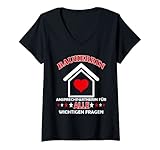 Damen Lustige Bauherrin Überraschung für angehende Hausbesitzerin T-Shirt mit V