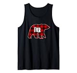 Herren Thor Bär Custom Red Buffalo Plaid Weihnachtspyjama Tank Top