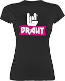 JGA Junggesellenabschied Frauen - Braut - Rock - weiß - M - Schwarz - JGA Tshirt Rock - L191 - Tailliertes Tshirt für Damen und Frauen T-S