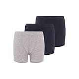 NAME IT Jungen NKMTIGHTS 3P SOLID NOOS Boxershorts (3-er Pack), Mehrfarbig (Grey Melange), 158