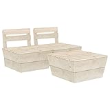 Tidyard 3-TLG. Garten Paletten Lounge Set Gartenmöbel Sofagarnitur Gartensofa Ecksofa Lounge Gartengarnitur Sitzgarnitur Sitzgruppe Palettenmöbel Europaletten Imprägniertes F