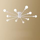 Moderne Sputnik Kronleuchter, Semi Flush Mount Deckenspinnenlicht, Vintage Metall Pendelleuchte für Schlafzimmer Wohnzimmer Küche Esszimmer,Weiß,10