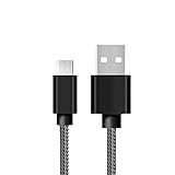 SFF Verlängerung Micro USB- Ladegerät Micro USB auf USB EIN Android- Ladegerät Nylon- Geflechtkordel mit Micro- Schnittstellengerät kompatibel Verlängerungskabel (Color : Black, Größe : 2m)