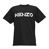 Kenzo Herren T-Shirt Schwarzes Logo Weißes Hemd 100% Baumwolle (Größe angepasst) (L)