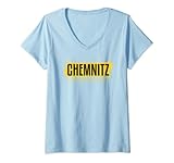 Damen Chemnitz Koordinaten Sachsen Stadt T-Shirt mit V