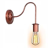 Wandleuchte VOMI, Innen Wandlampe in Gebogene Design, Max. 60 Watt, E27 Fassung Vintage Industrielampe Kupfer Metall Wandbeleuchtung für Wohnzimmer Schlafzimmer Flur Treppenhaus Bar Café, 1 Stück 25