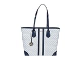 Michael Kors Eva Large Tote White/Navy One S