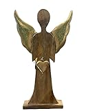 CHICCIE Engel aus Mangoholz - 51cm - Weihnachtsengel Holzengel Holzfigur Dek