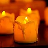 4 Stück LED Kerzen mit Timer, Hoothy Teelichter LED Kerze Flackernde Flamme Landscape Light, Dekorative Kerzen Batterie betrieben, Ideal für Hochzeit, Weihnachten, Halloween, Wohnkultur.(Warmweiß)