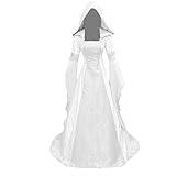 80Er Jahre Damen Gothic Kleidung Einfarbig Mittelalter Prinzessin Kleid Mittelalterdamen Mantel Abendkleid Lang Halloween KostüM DäMon Party Frauen Steampunk Karneval Abendkleider Mit Kap