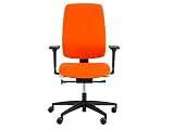 MAUSER SITZKULTUR Büro Drehstuhl orange mit Sitztiefenverstellung, 2D-Armlehne, Synchronmechanik, höhenverstellb. Rück