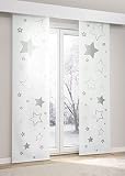 LYSEL Schiebegardine Sternenspiel in Grau, in der Größe (BxH) 60cm x 245