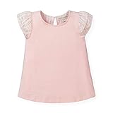 Hope & Henry Mädchen Strick-Top kurzärmlig Flutter Sleeve - Blau - XX-S